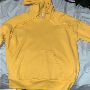 Yellow knitted hoodie